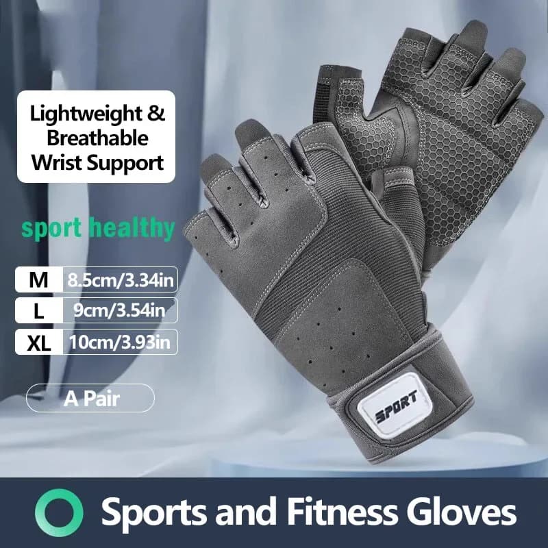 Half fingers Gym Gloves for bodybuilding Weightlift Manubri Training Fitness Gloves Anti-slip Crossfit Training Exercise Man Woman