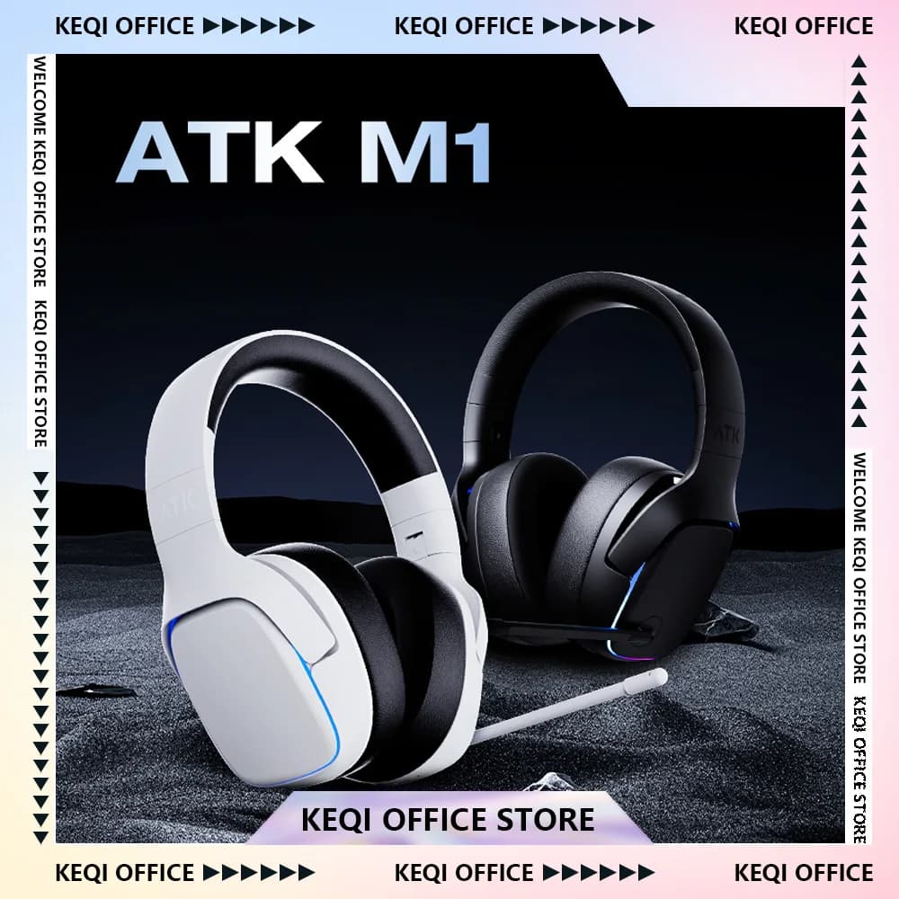 Atk M1 Cuffia Mercury I Riduzione del rumore Bluetooth Wireless Csgo Cuffie da gioco 1200mah Giocatore montato sulla testa Regali personalizzati