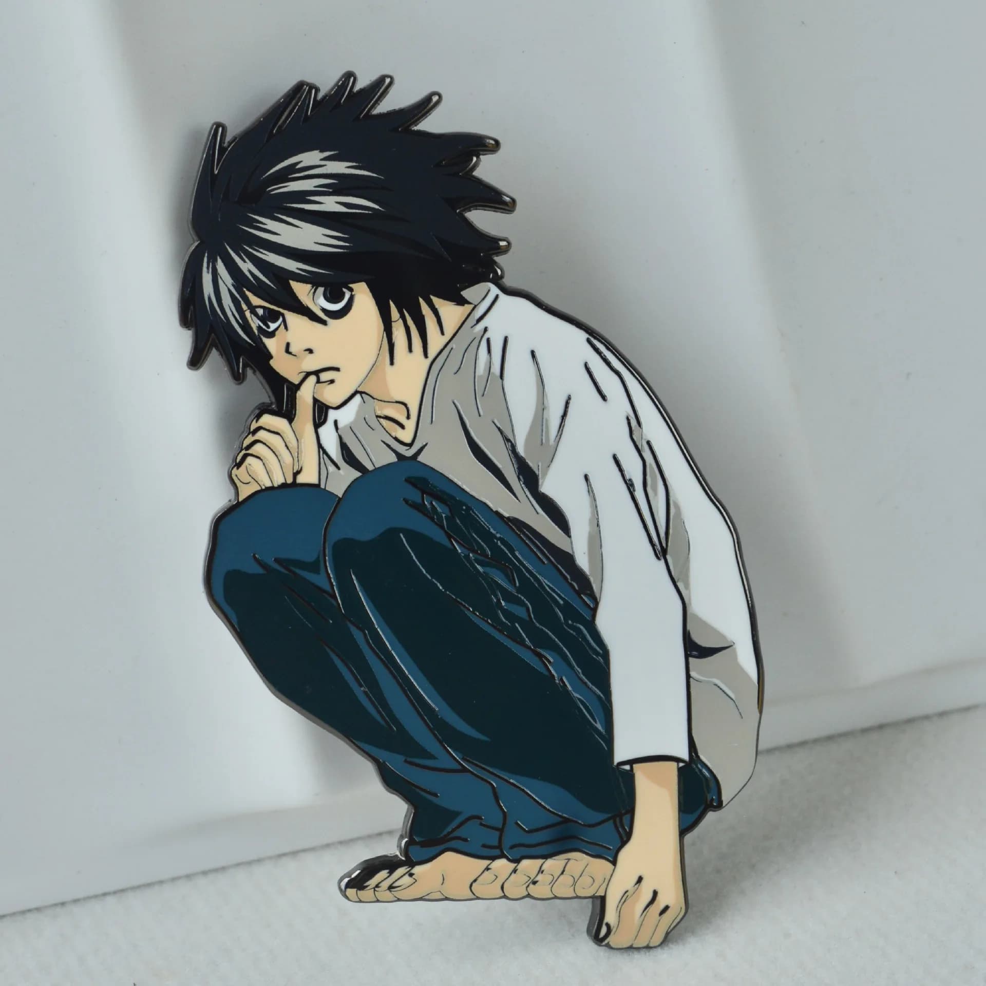 L·Lawliet Distintivi in metallo Anime DEATH NOTE Spille Manga giapponesi Spille per borsa Zaino Abbigliamento Risvolto ACG Decorazione cosplay Regalo