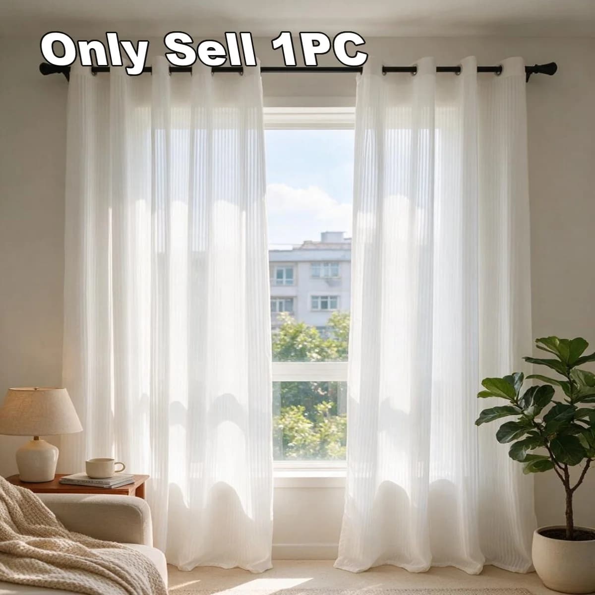 1pc Snake Shape Curtain Phantom Sheer Transparent Not See Through Window Shade for Living Room Balcony Sun Protection