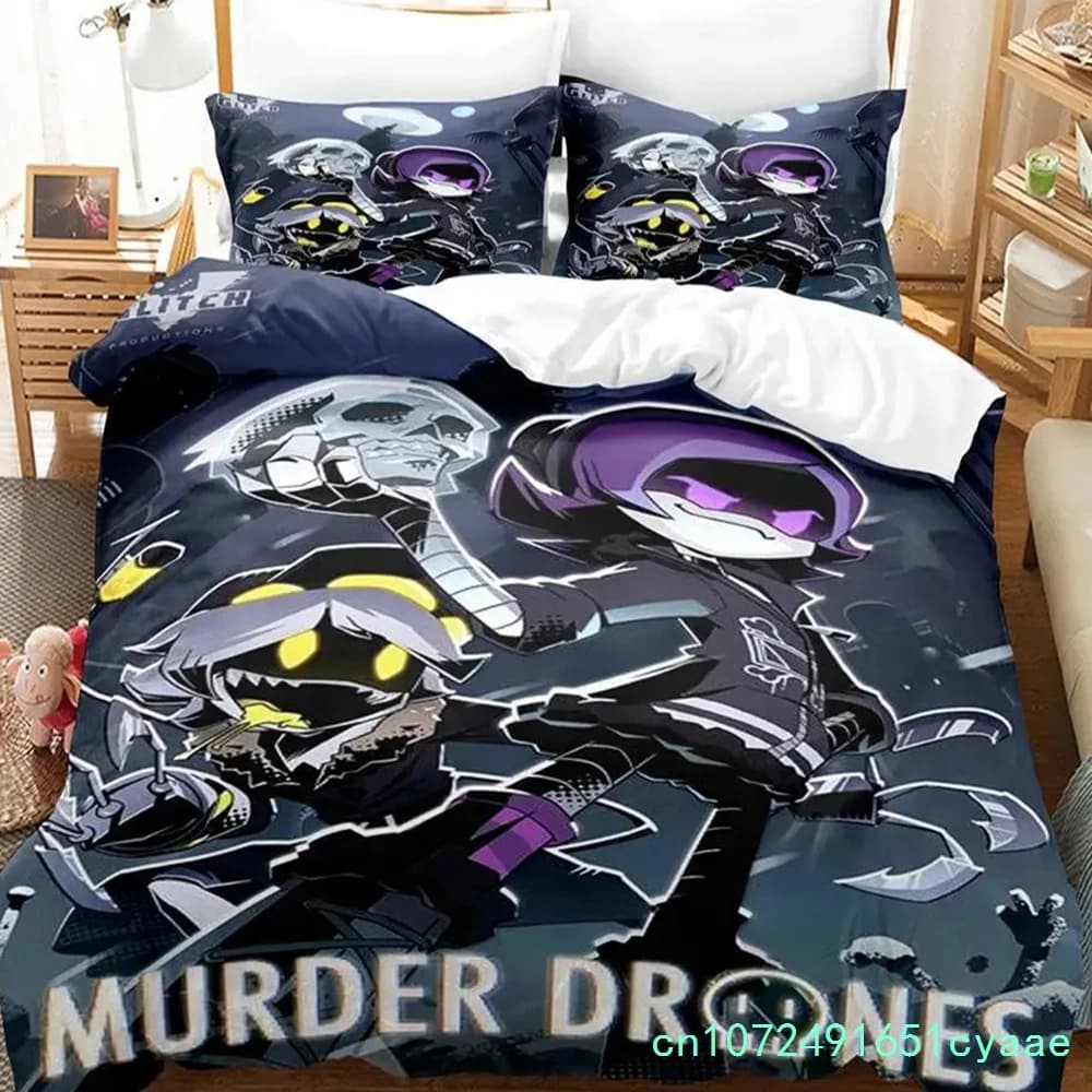 Anime Murder Drones Bedding Set Boys Girls Twin Queen Size Duvet Cover Pillowcase Bed Boys Adult Fashion Home Textileextile
