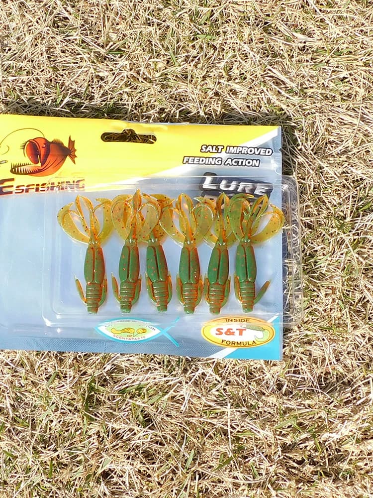 ESFISHING 10 pz Small Bass Craw Crazy Flapper 60mm 2g Esche da pesca in plastica morbida con odore di sale e profumo Esca in silicone