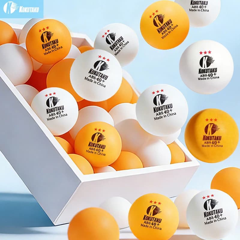 KOKUTAKU 50/100 Palline da Ping Pong a 3 Stelle, Durevoli e Professionali, 40+ ABS con Cucitura, Approvate ITTF per Allenamento e Competizione