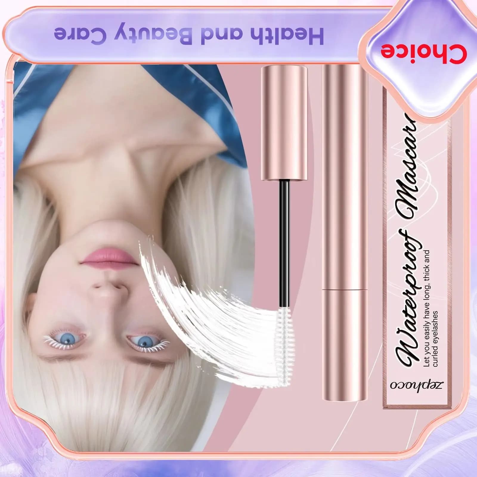 Mascara Bianco Liquido per Ciglia, Effetto Curvante, Long Duration, Waterproof, Natural, Durevoli Extensions, Eye Makeup, Beauty Cosmetics, 5ml Brush
