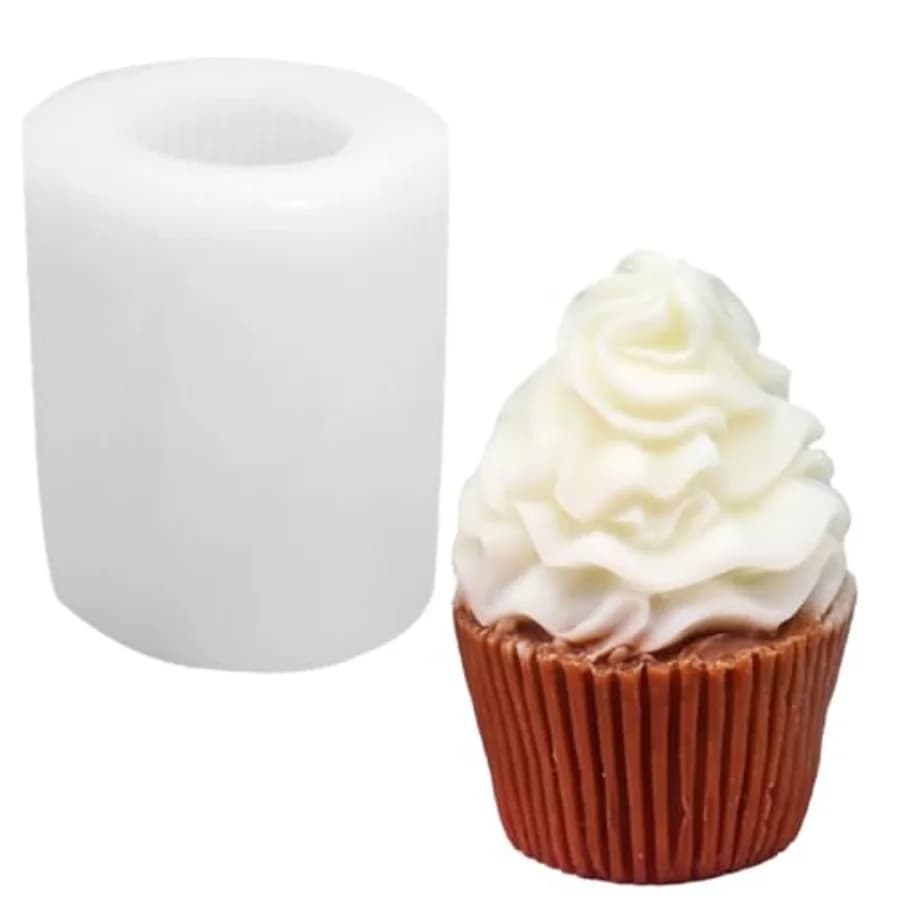 Stampo in silicone 3D a forma di cupcake, stampo in silicone a forma di gelato, stampo in resina per candele, stampo per candele a forma di cono gelato, stampo in silicone 3D a spirale per cupcake
