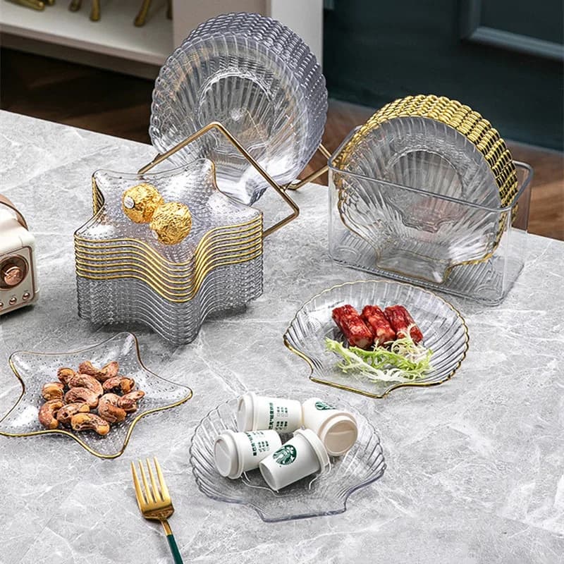 Vassoio in plastica per snack, piatto per frutta secca, piatti per frutta, piatto per dim sum, piattino per salsa, ciotola per dessert, teglia per torta, piatto per frutta, piatto per assaggi, piatto per caramelle