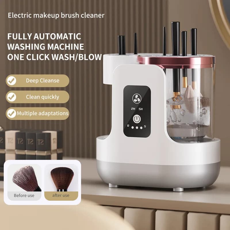 Fully automatic makeup brush cleaner with USB socket with a clink, fast drying electric, integrated washing, no hair damage