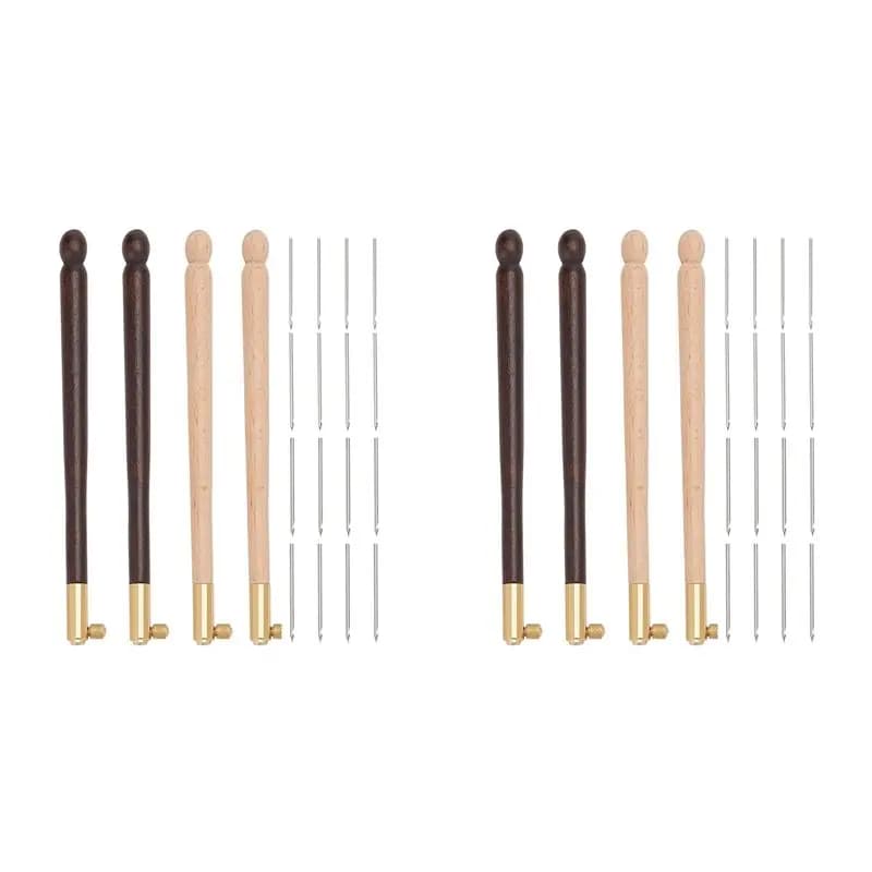 【OFFARE FLASH】 Kit di ganci per tamburello da 8 pezzi con 24 aghi, set di aghi per perline con paillettes e ganci per ricamo con manico in legno