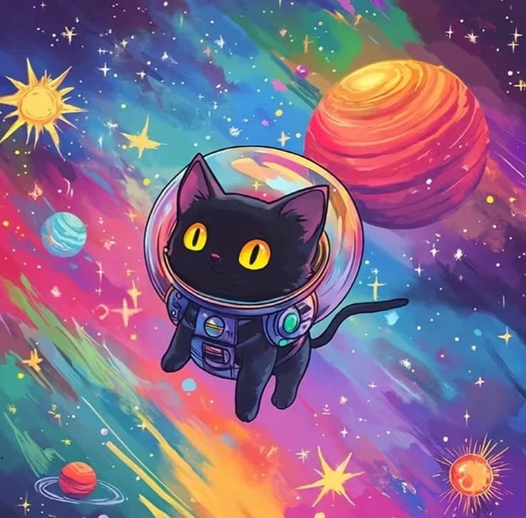 Paint By Number Cat Animal Colorful Digital Oil Painting By Numbers Planet Fantasy Handmade Hobby Home Decoration