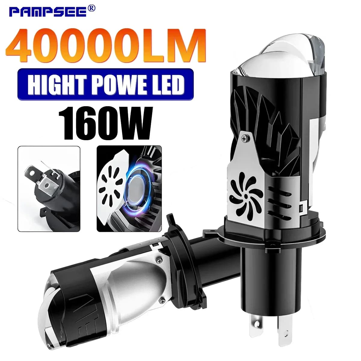 Lenti H4 LED Lampadina per fari per auto H4 Led Canbus Car H4 Fari a LED H4 Mini proiettore a LED per fari per moto Lampada a LED H4