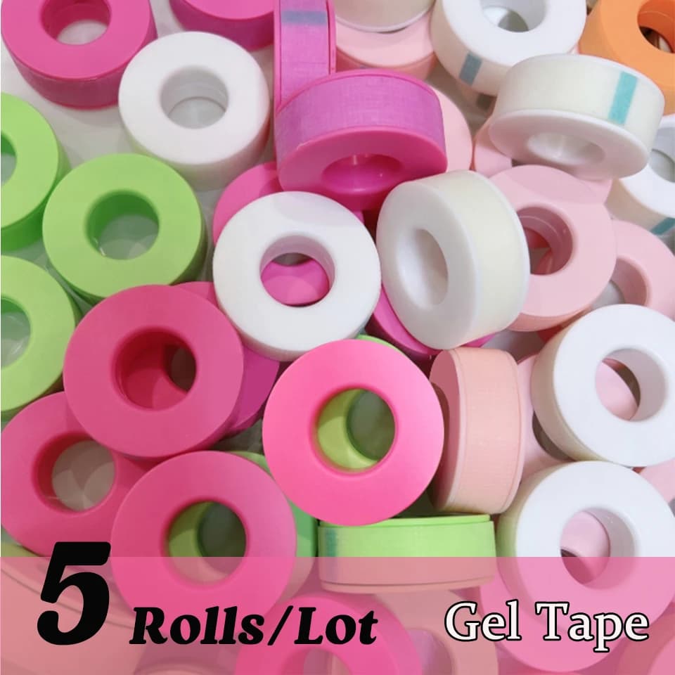 5 Silicone Gel Nails Rolls for Extension Eyelashes, Sensitive Skin, Multi-purpose, Breathable, Eye Patch, Makeup Tools