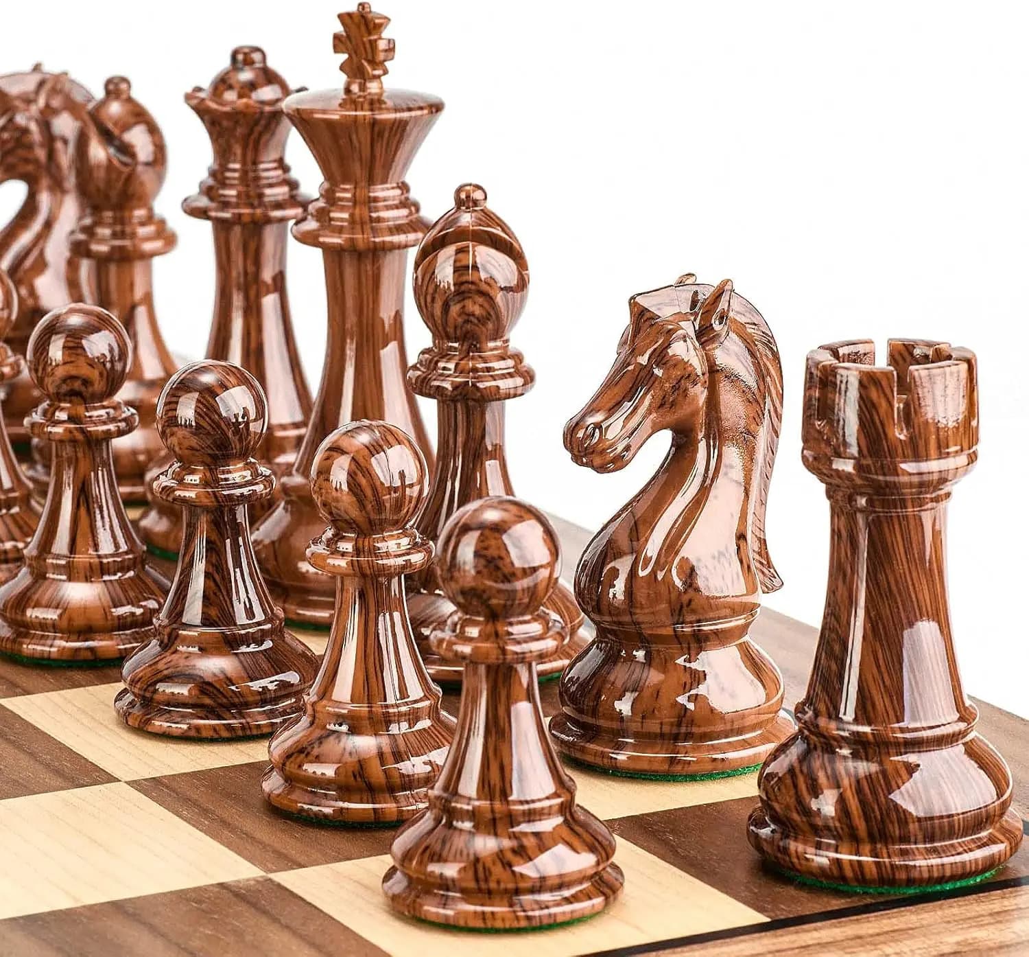Pezzi degli Scacchi in Polimero Pesante 4.25'' Re con 2 Regine Extra - Set Standard da Torneo per Sostituzione Pezzi da Tavolo (34 Pezzi)