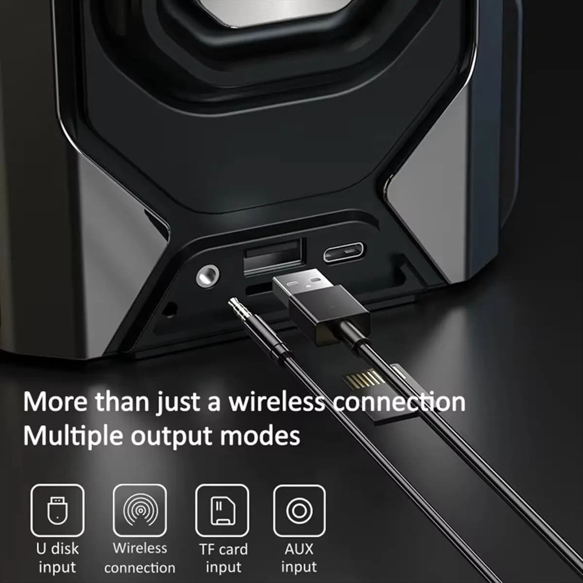 Super Sale Portable Desktop Bluetooth 5.3 Audio Speaker Mechanical Cyberpunk Karaoke Machine Subwoofer Speaker Boombox with Mic