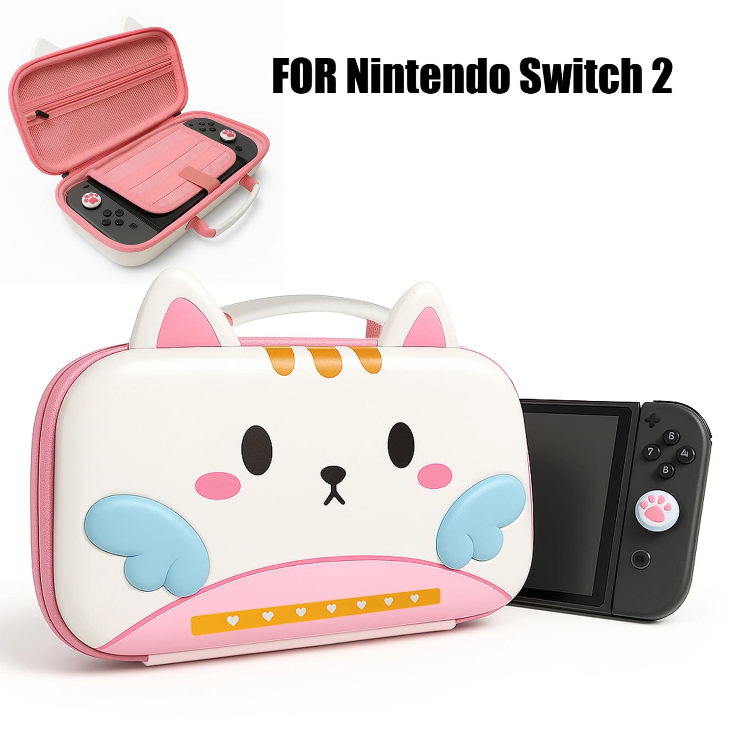 Custodia da trasporto rigida per Nintendo Switch 2 – Borsa da viaggio protettiva in PU con slot per carte da gioco e custodia per accessori