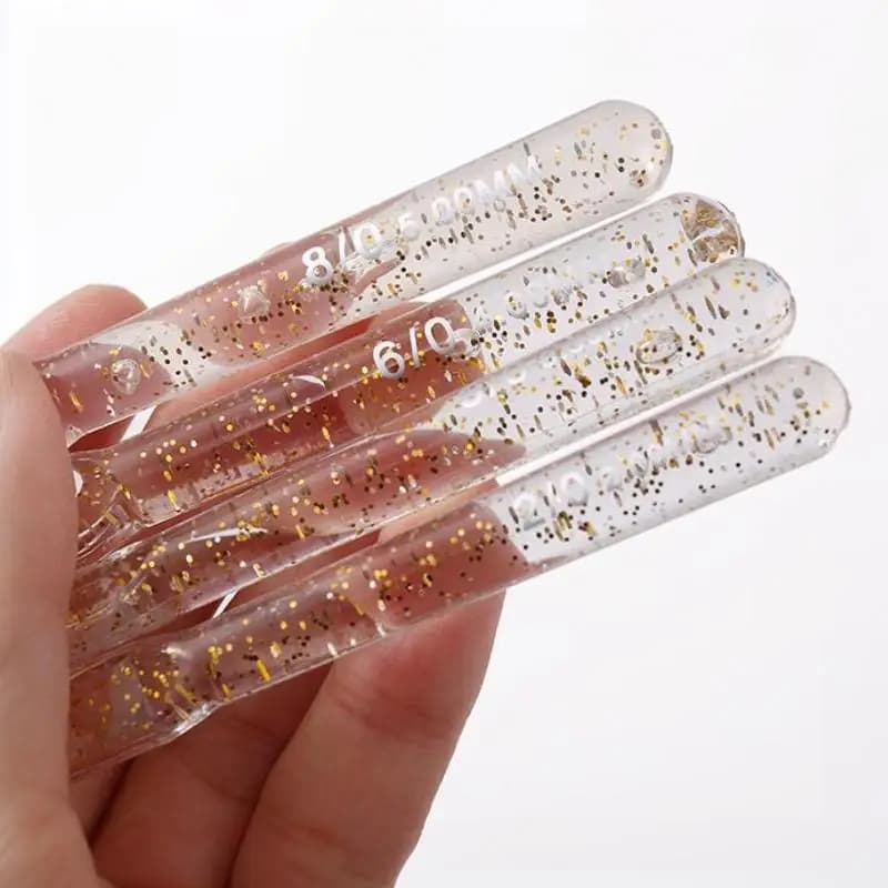 7 PCS Aluminum Crochet Hooks Set 2 to 5mm Colorful Non-slip Clear Handles for Yarn Knitting Sewing Supplies