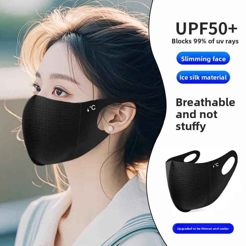 Summer mask for sun protection, iced silk protection, eye protection, UV protection, breathable and radiant mesh mask