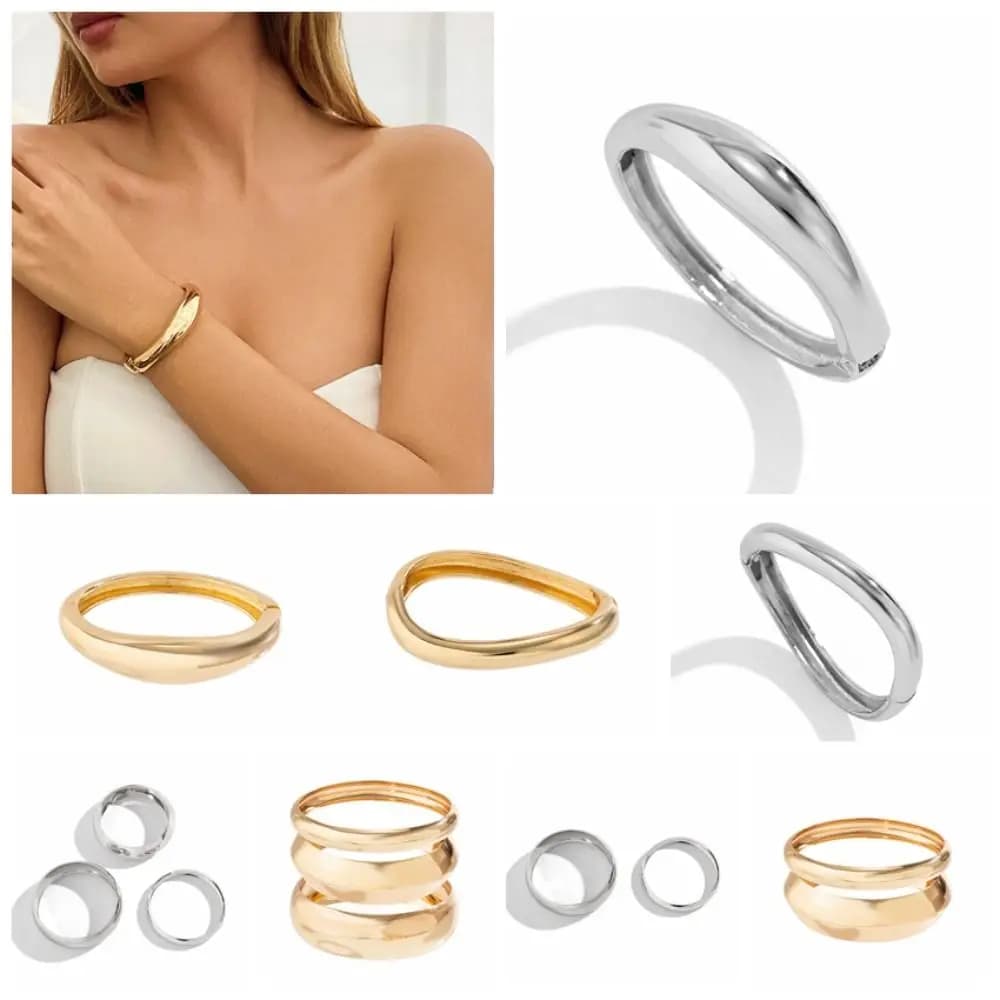 Metal Irregular Open Bangle Minority Design Alloy Cuff Bangles Europe American Style Jewelry Accessories Exaggerated Bracelet