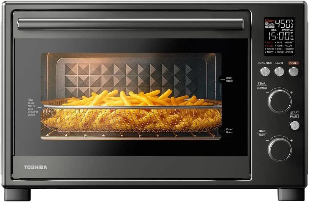 Friggitrice ad Aria e Forno Tostapane 12-in-1, Grande Capacità 34QT, 1750W con Tecnologia a Doppia Temperatura