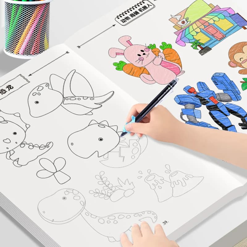 Fun animal and plant tracing and copying manual, children's drawing practice book, sketch copying for children aged 3 and above