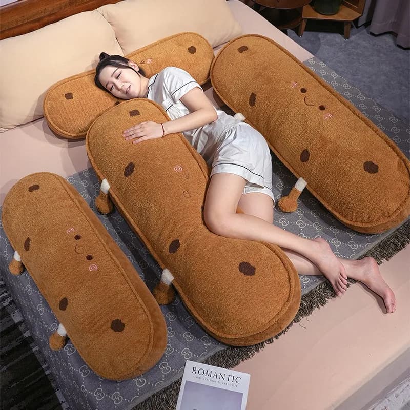 Long Biscuit Shape Cushion for Adults, Creative Sofa Cushion, Bedroom, Lumbar Support, Food Simulation