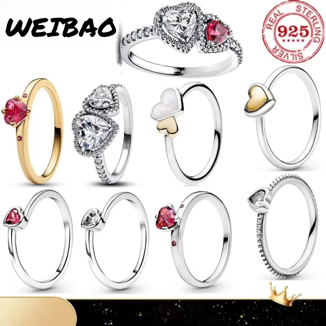 Deliziosa pietra a forma di cuore in argento sterling 925, molto venduta, adatta per regali di compleanno per donne alla moda.