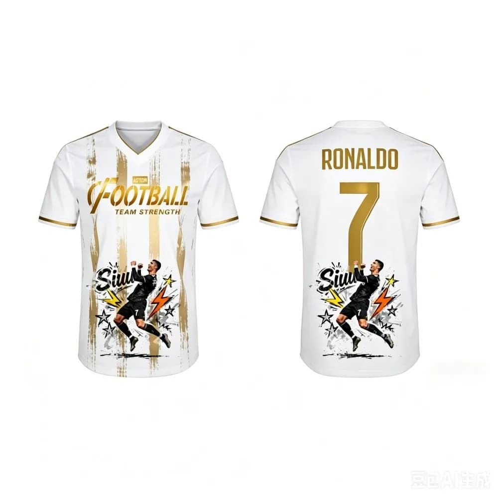 Maglietta Commemorativa di Ronaldinho con Stampa 3D Estiva per Bambini, Adatta per Uso Quotidiano e Sportivo