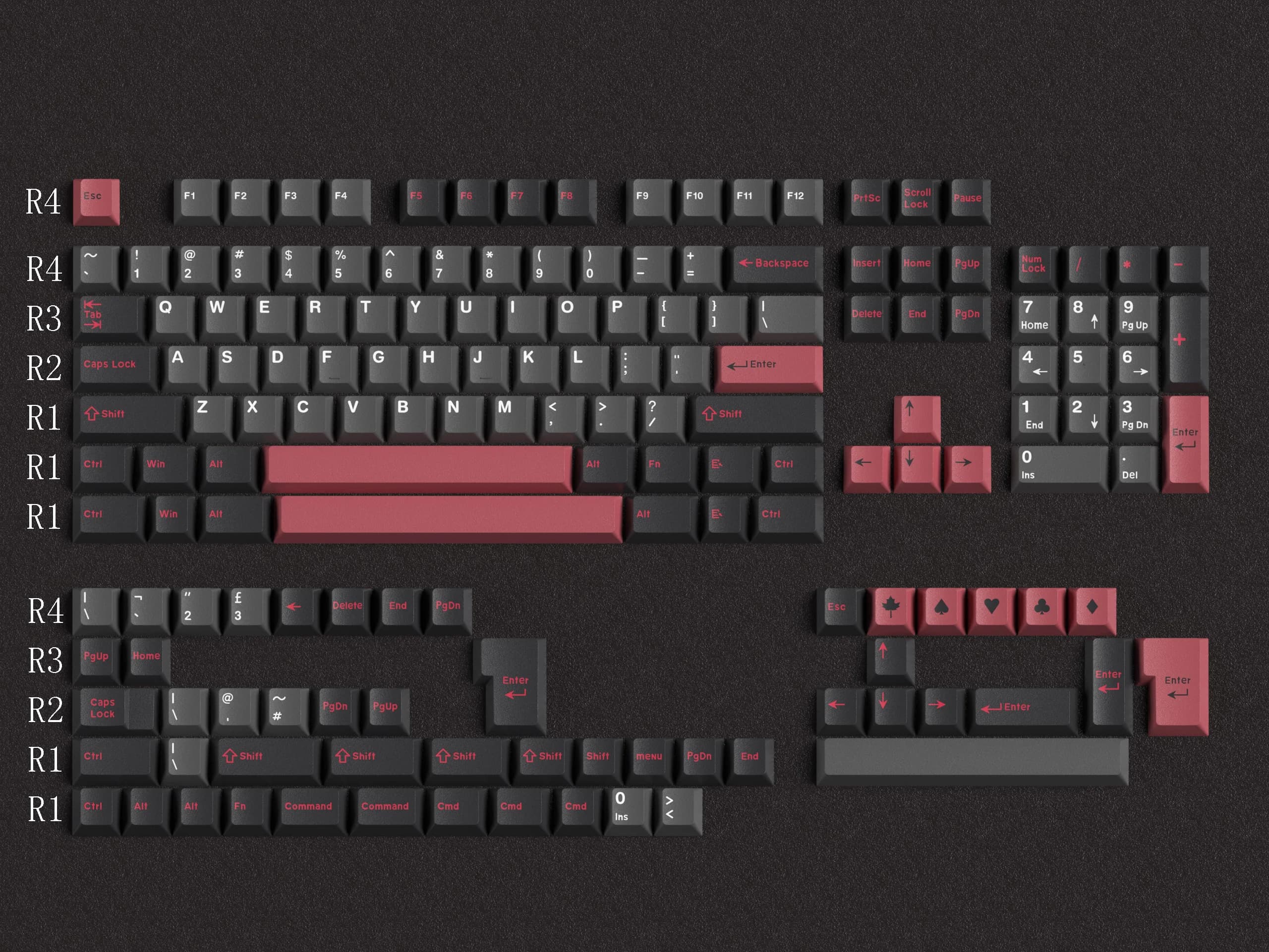 163 tasti Double Shot GMK Evil Dolch Copritasti Cherry Profilo ABS Tastiera meccanica Keycap per MX Switch ISO Enter 61/87/104/980