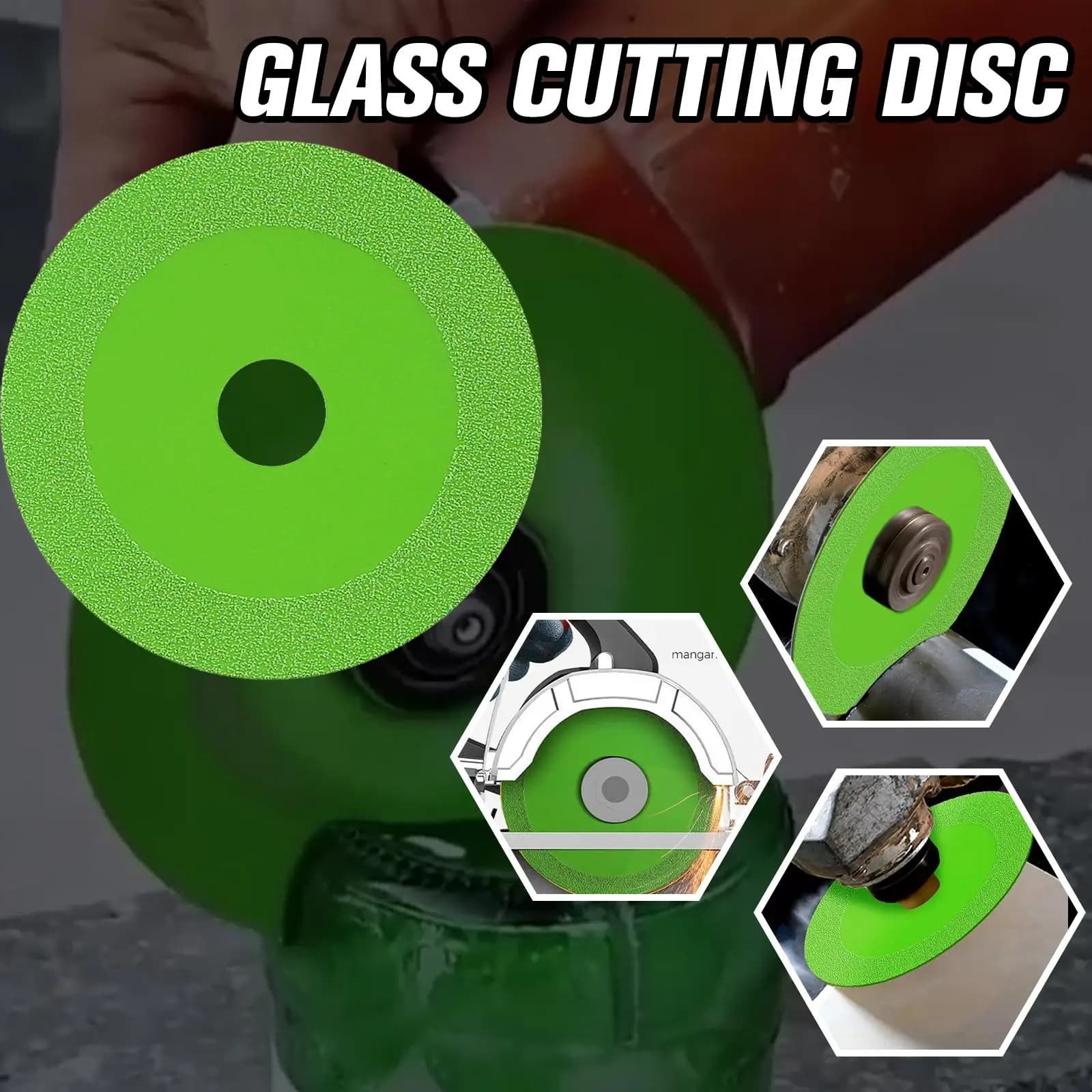 Dischi da taglio in vetro, lame diamantate, mole abrasive per smerigliatrice angolare da 100 mm, per vetro, giada, cristallo, bottiglie di vino, ceramica
