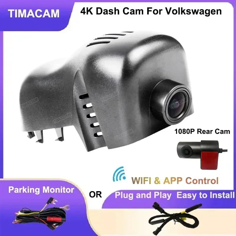 For Volkswagen VW Touareg 2011 2012 2013 2014 2015 2016 2017 2017 4K 2160P Dedicated Wifi Dashcam Front and Back Plug and Play