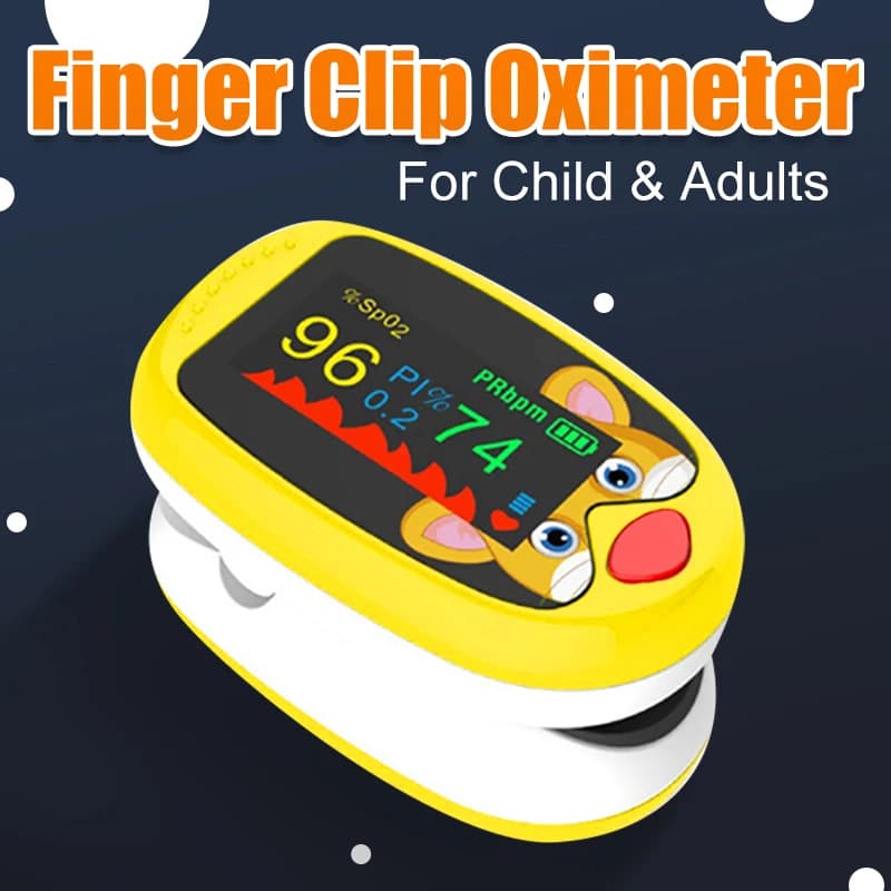 TFT Rechargeable Children's Die Pulse Oxymeter Display Cord Strap Oxygen Saturation Meter in Blood Children Oximeter SPO2