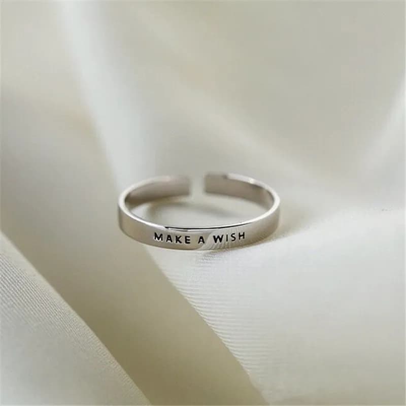 925 Sterling Silver Make A WISH Adjustable Rings For Women Wedding Luxury Quality Jewelry Wholesale