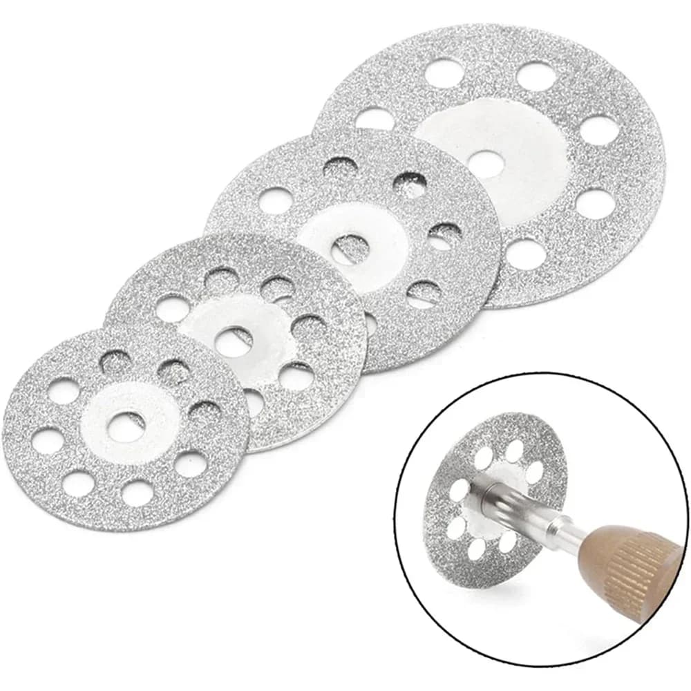 Set di mini lame circolari per incisione, dischi diamantati per taglio e molatura, mandrini per mini trapano, dischi per molatura