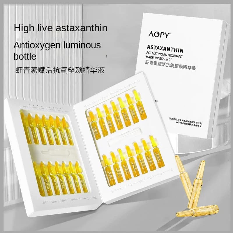 28 Pezzi Set di Essenza per il Viso di Astaxantina Soluzione Base per Essenza di Fiala Idratante Kit di Soluzione per Essenza di Secondo Lancio