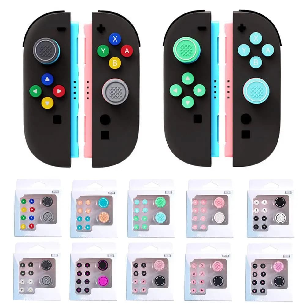 Per Switch 2 Tappi per pulsanti in silicone Copertura per pollice joystick colorato per NS2 JoyCon Coperture per pulsanti direzionali antiscivolo Accessori per giochi