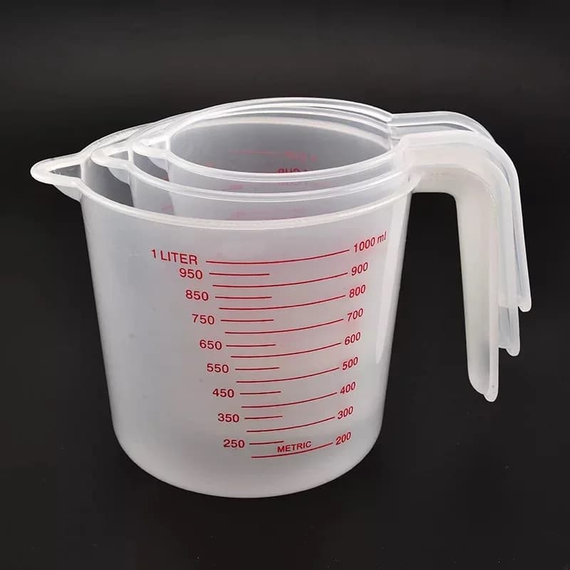 3 pcs 250/500/1000 ml Bakery liquid measuring cup PVC scale volume measurement Plastic Glass Kitchen Tools