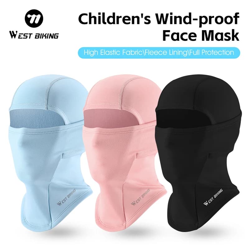 WEST BIKING Cycling mask Autumn Winter Windproof mask for children Delicate fabric on skin Breathable bicycle helmet lining