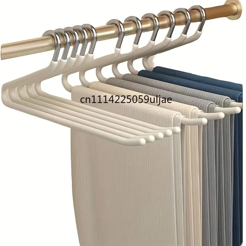 10 Pezzi Appendiabiti in Metallo a Z Antiscivolo, Robusto, Multifunzionale per Jeans e Pantaloni, Organizzatore per Armadio e Casa