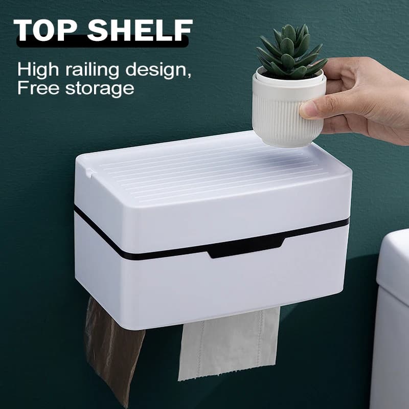 Scatola per fazzoletti da cucina per bagno Porta carta igienica Porta carta igienica creativo non perforato Porta carta da parete autoadesivo