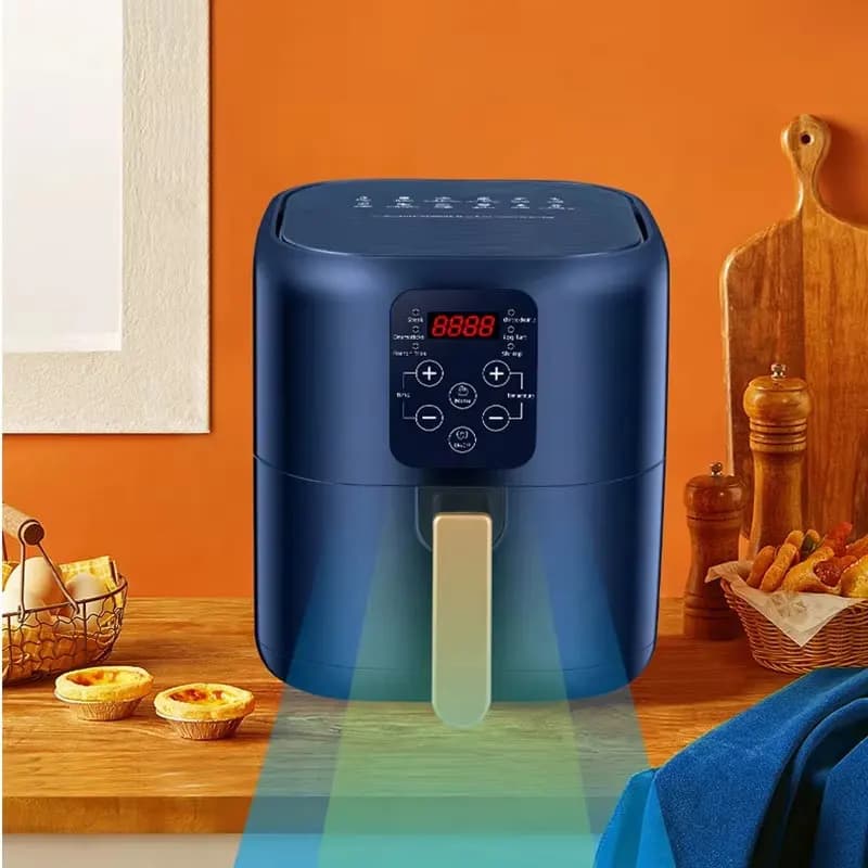 Friggitrice ad aria nuovissima 2024 da 6,8 QT adatta per 4-8 persone Facile da usare con 8 Referenze di cottura Friggitrice ad aria blu