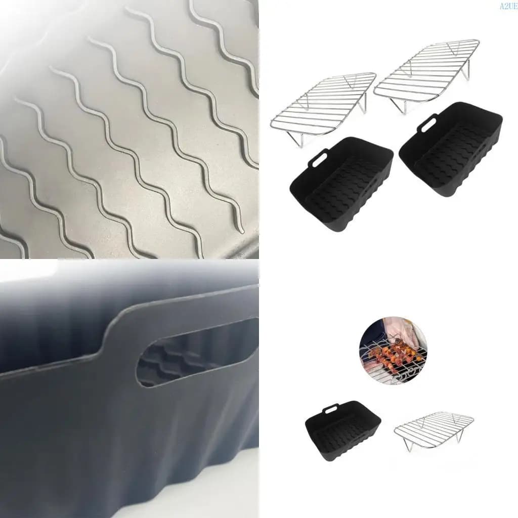 A2UE Fryer Baking Baking VAY SILICONE FINESTURE MATERIALE SILICONE Materiale Cesta friggitrice
