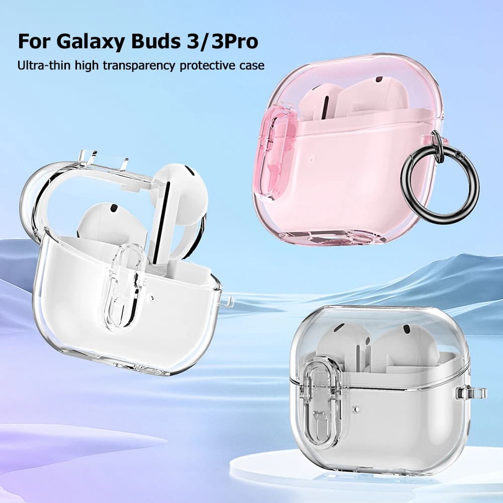 Custodia per auricolari pop-up automatica per Samsung Galaxy Buds 3 Pro Buds3 Cover trasparente morbida TPU per cuffie Bluetooth senza fili Funda