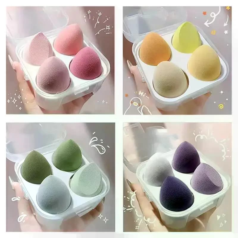 Set di 4 Spugne per Trucco a Forma di Uovo, Accessori Cosmetici per Fondotinta e Cipria