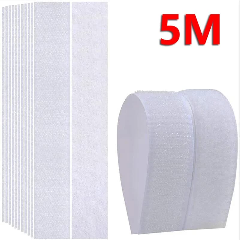 20~50mm 5Meters/Pairs White Adhesive Sticker Nylon With Glue Fabric Tape Strong Self Adhesive Hook And Loop Tape DIY Accessories