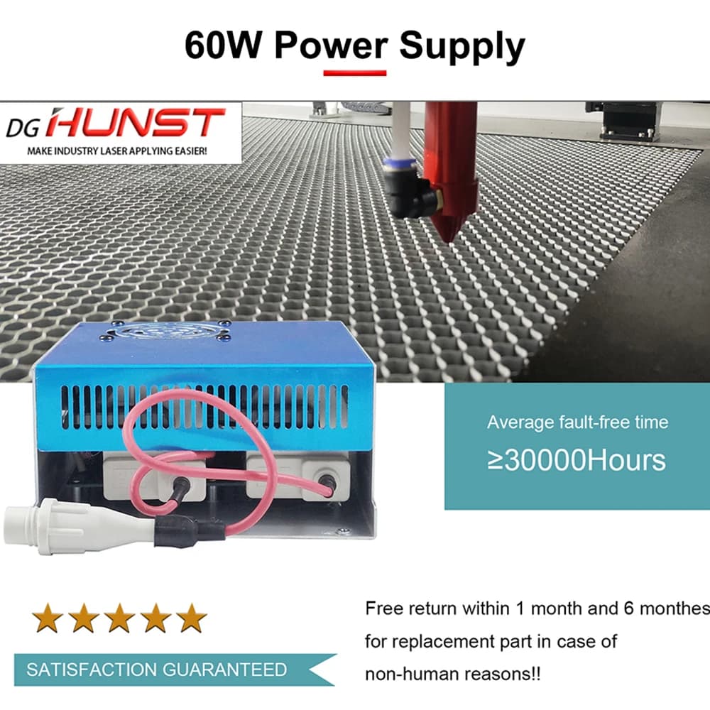Alimentatore laser CO2 DIGRAY MYJG-60W 110V/220V opzionale, adatto per macchine da taglio e incisione da 50W 60W con tubo in vetro