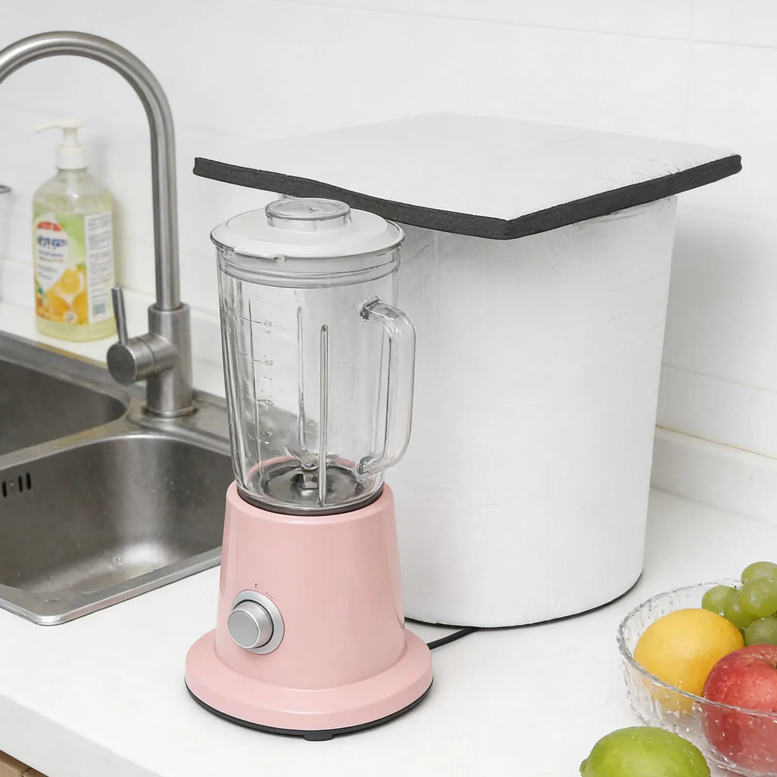 Noise Proof Blender Cover Sound Insulation Enclosure Reduces High Speed Blending Noise Compatible with Nut Milk Makers Soy Milk
