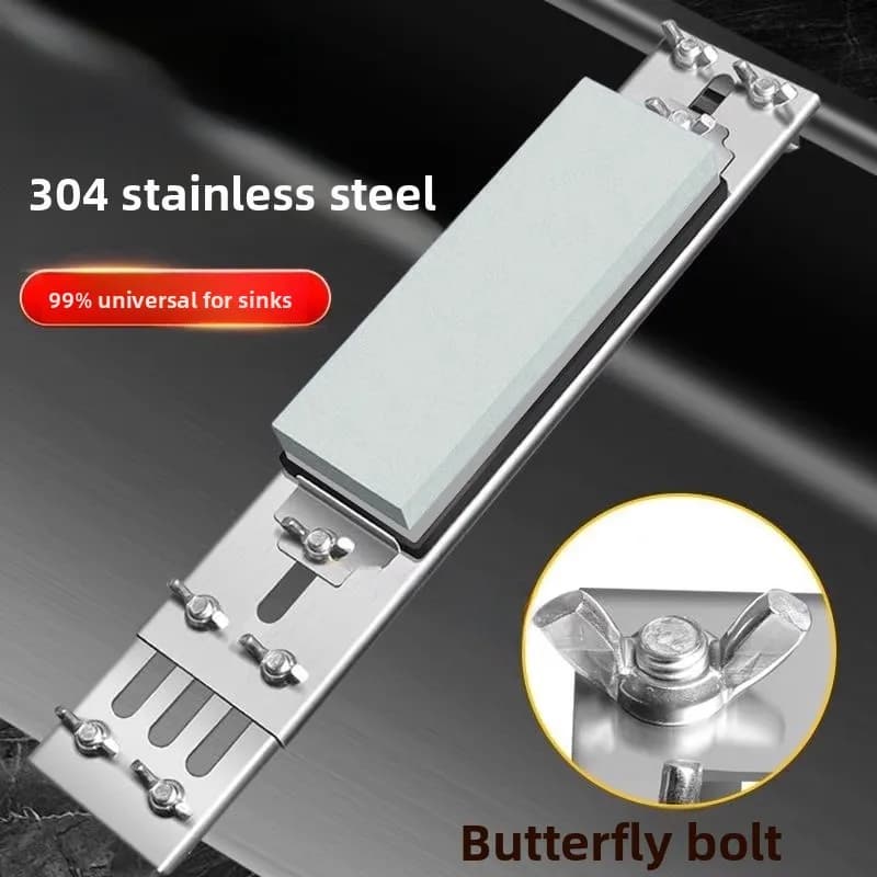 Stainless Steel Thickened Knife Sharpener Holder Fixed Kitchen Sink Grinding Stone Bracket Home Use Utility PAMPAS Brand