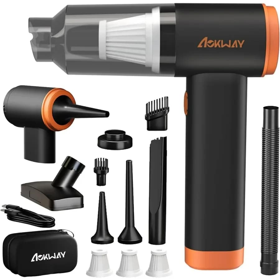 Aspirapolvere per auto portatile senza fili 20000PA potente aspirazione, mini aspirapolvere 7800mAh per auto, spolverino elettrico e ventilatore, Mini H