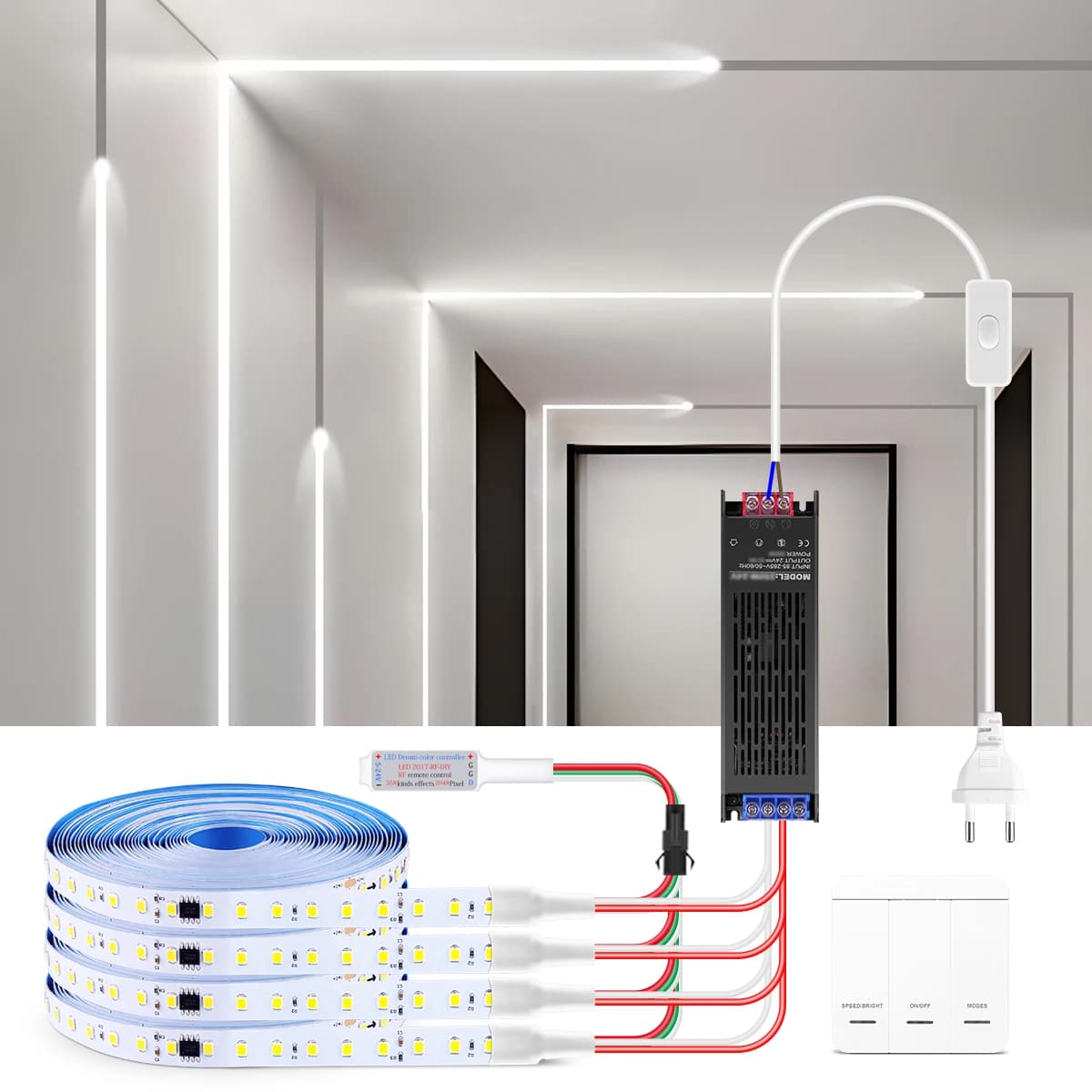Smart Addressable Pixel LED Strip 120LED/M 24V WS2811 Current Water Flow Following LED Bright Tape For Room Scale Wall Decoration