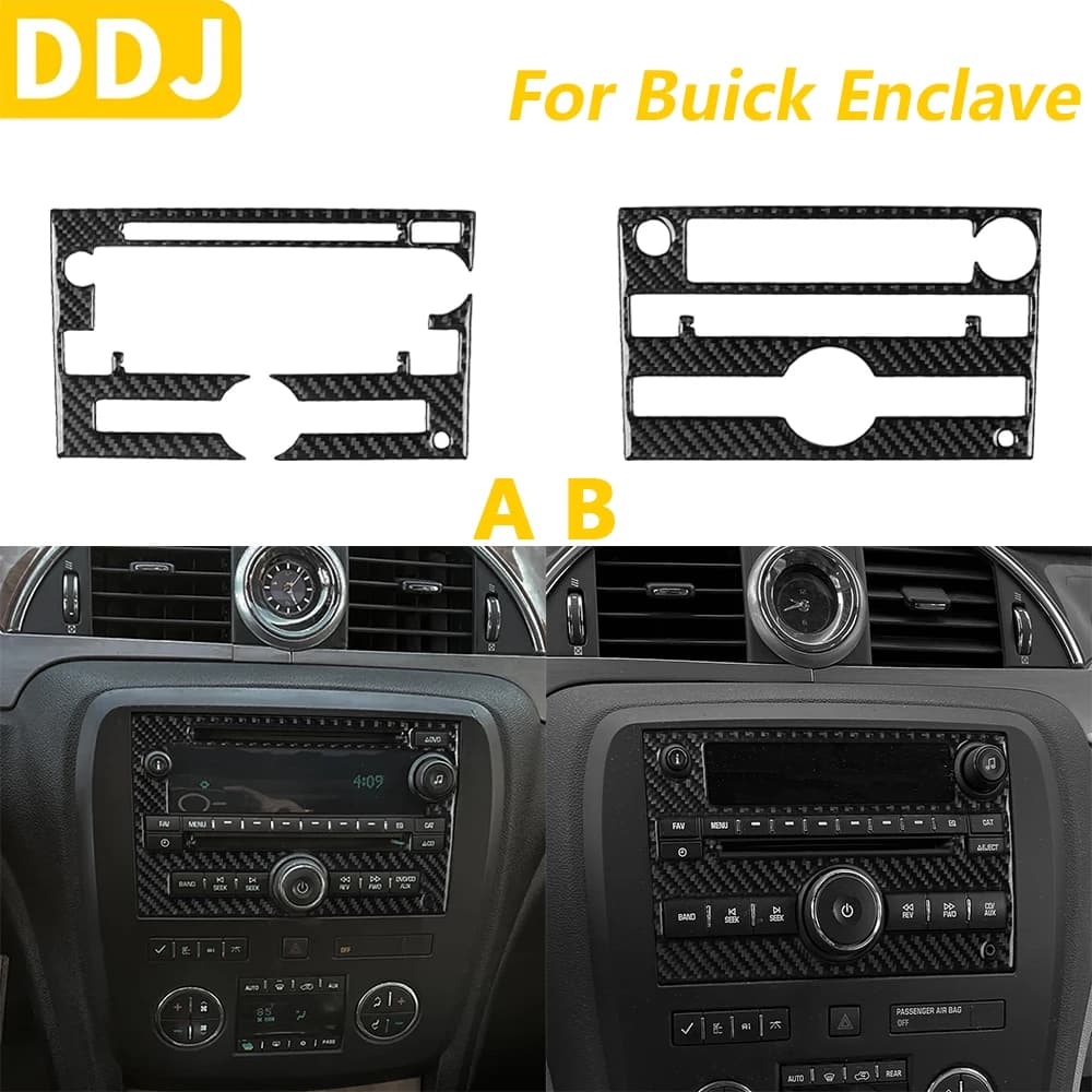 For Buick Enclave 2008-2012 In Central Control Carbon Fiber Radio CD Cover Panel Trim Accessories Auto Interior Decoration Sticker