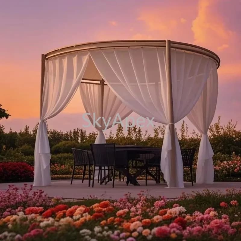 Tenda a baldacchino rotonda per esterni, resistente ai raggi UV e al vento, per campeggio, agriturismo, cortili, luoghi panoramici, B&B, giardini e hotel